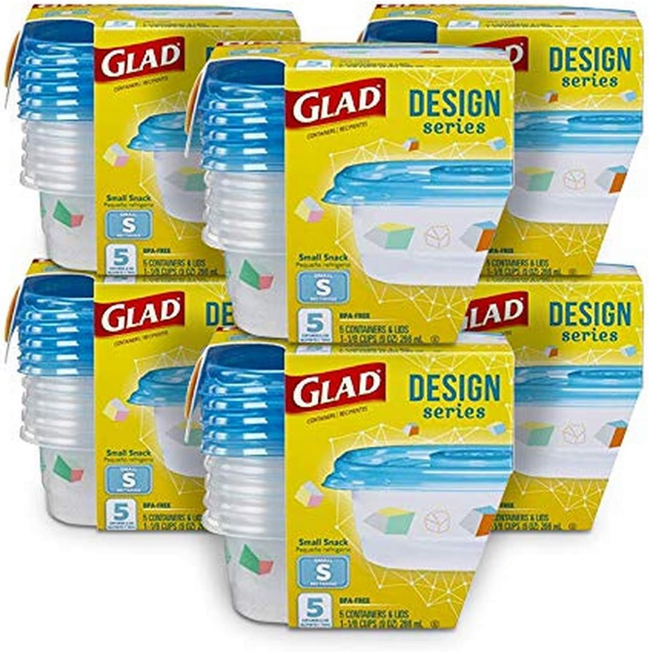 Glad Series Food Storage Containers, 4 Count | Strong and Durable Food Storage Food Containers for Everyday Use | Use to Store Meals, Snacks, and Desserts Container Sets Food Containers Food Storage Home & Kitchen Kitchen & Dining Storage & Organization