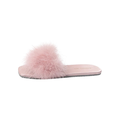 Fluffy Solid Color Faux Fur House Slippers