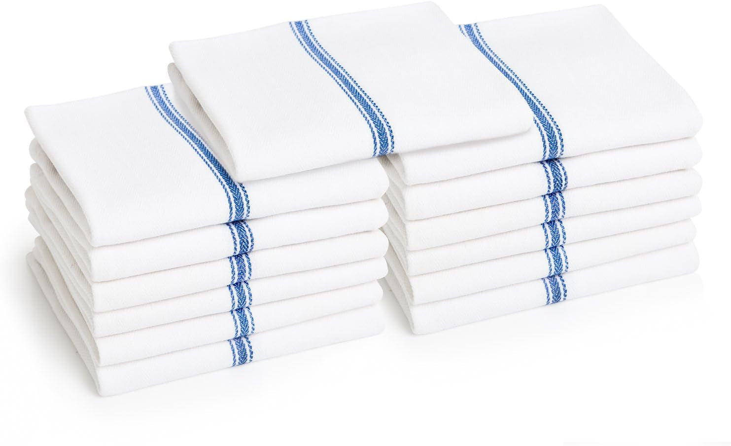 13 Blue Kitchen Dish Towels - 27" X 14" 2-Ply Commercial Grade Absorbent 100% Cotton Kitchen Towels - Classic Herringbone Tea Towels Dish Cloths & Dish Towels Home & Kitchen Kitchen & Dining Kitchen & Table Linens