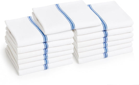 13 Blue Kitchen Dish Towels - 27" X 14" 2-Ply Commercial Grade Absorbent 100% Cotton Kitchen Towels - Classic Herringbone Tea Towels Dish Cloths & Dish Towels Home & Kitchen Kitchen & Dining Kitchen & Table Linens