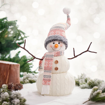 Christmas 2023 Animated Snowman Decorations, Xmas Handmade Plush Ornaments for Indoor, Home and Holiday, Present for Family and Friends Collectible Dolls Home & Kitchen Home Décor Accents Home Décor Products