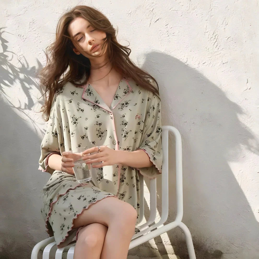 Silky Ditsy Floral Modal Pajama Set