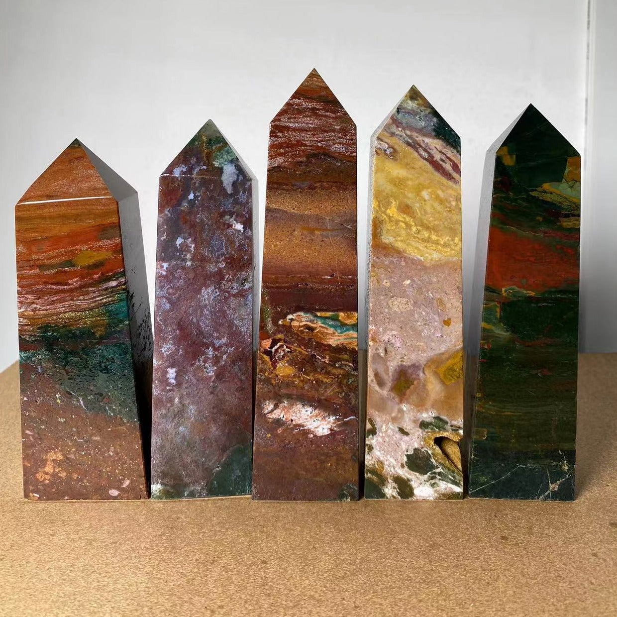 Large Marine Jasper Crystal Tower