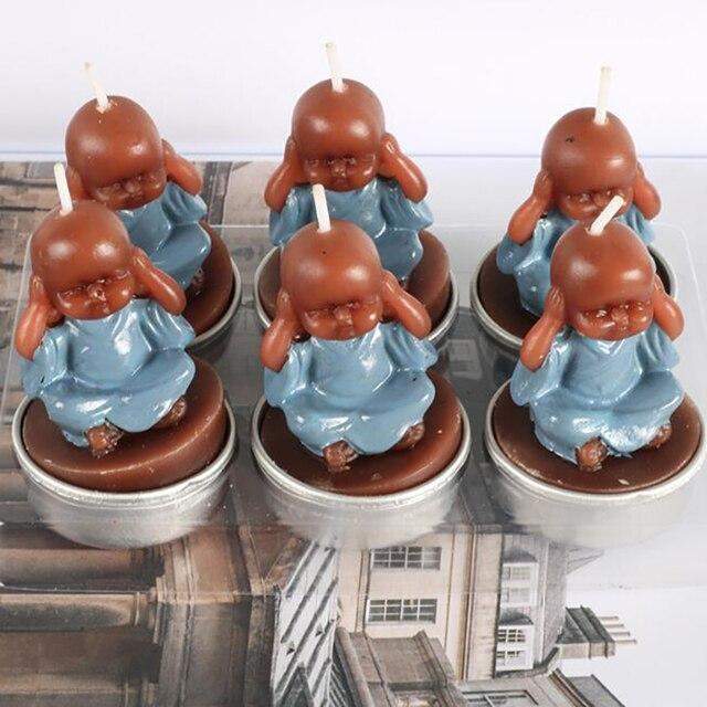 6Pcs Mini Buddha Candles