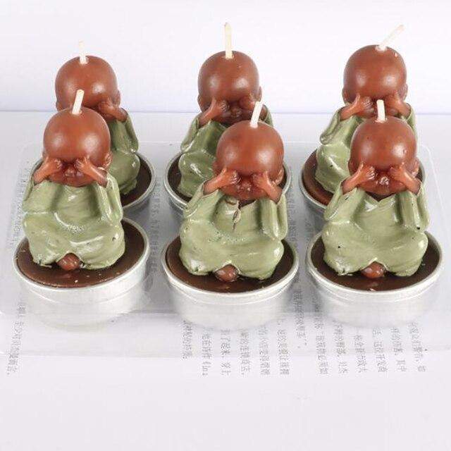 Candele Mini Buddha da 6 pezzi