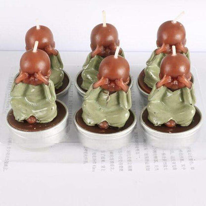 6 Mini-Buddha-Kerzen.