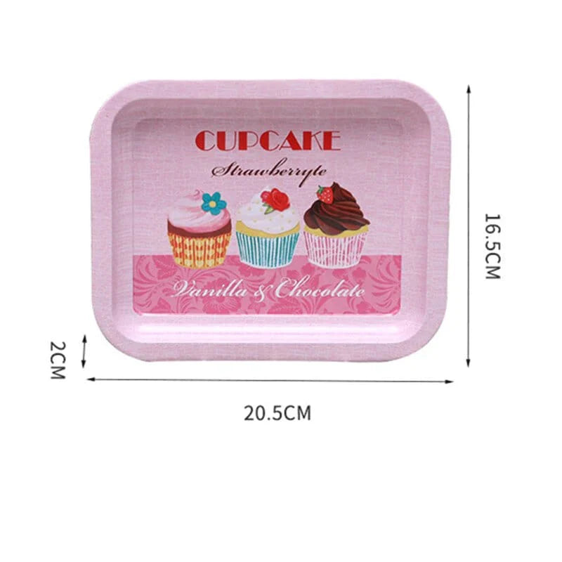 6Pcs Retro Metal Tray