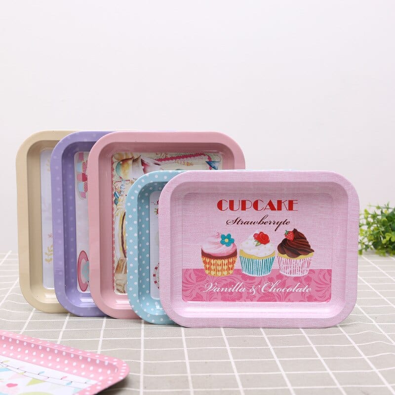 6Pcs Retro Metal Tray