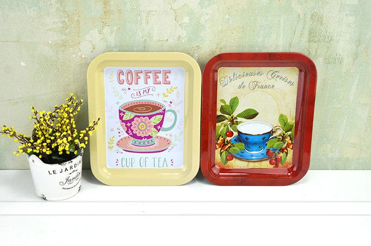 6Pcs Retro Metal Tray