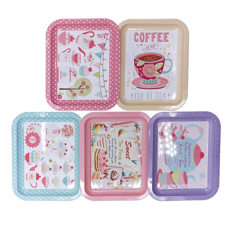 6Pcs Retro Metal Tray