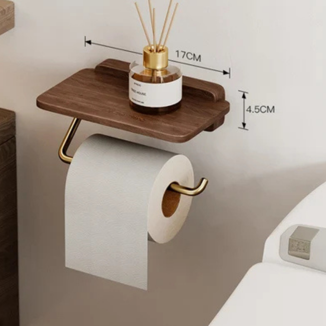 Walnut-Style Metal Tissue and Paper Towel Holder