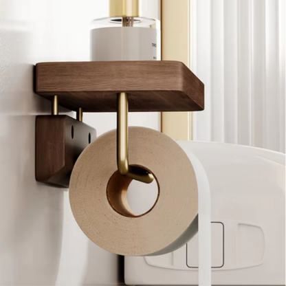 Walnut-Style Metal Tissue and Paper Towel Holder