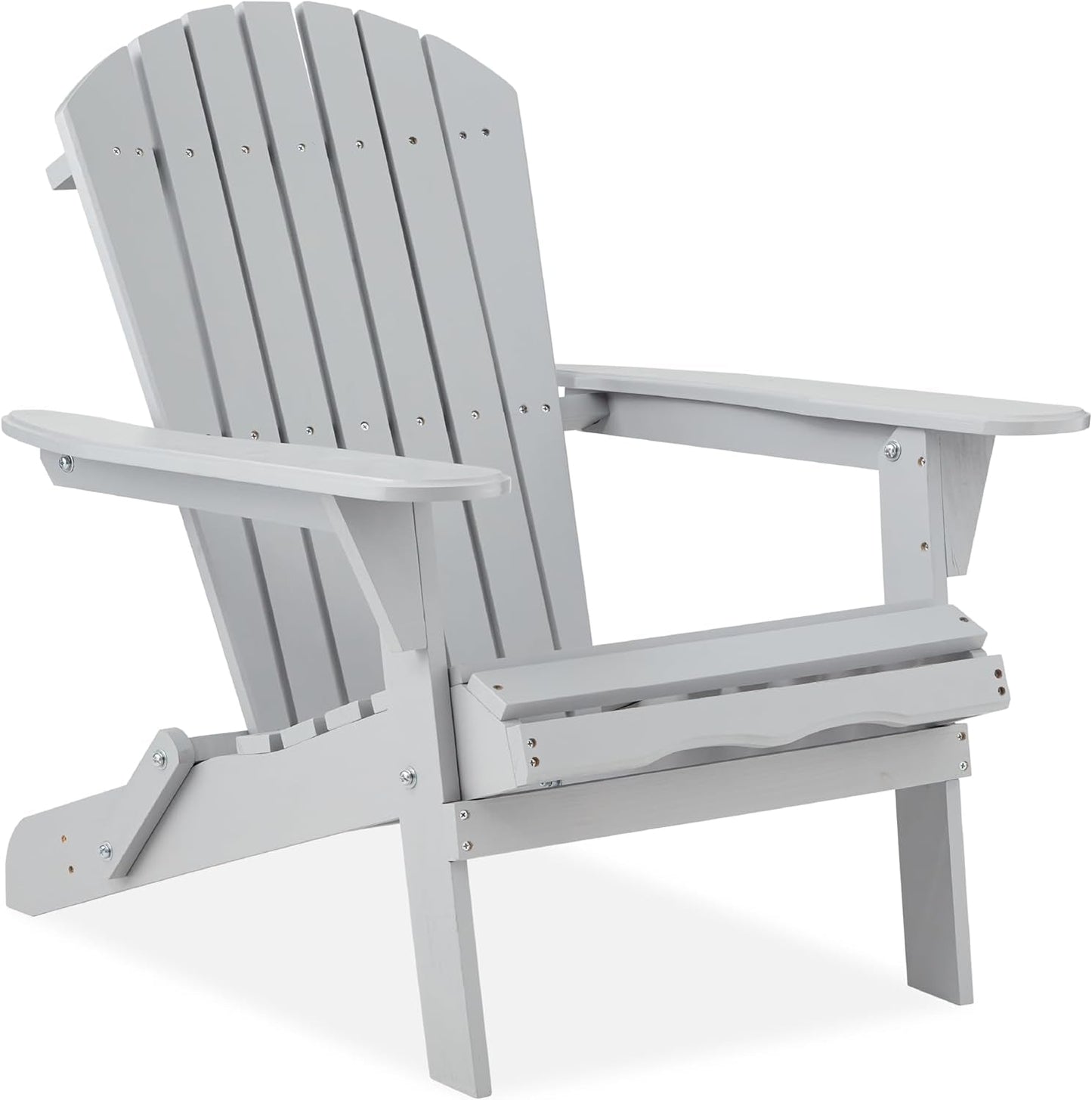 Best Choice Products Folding Adirondack Chair Outdoor Wooden Accent Furniture Fire Pit Lounge Chairs for Yard, Garden, Patio W/ 350Lb Weight Capacity - Brown Adirondack Chairs Chairs Lawn & Garden Patio Patio Furniture & Accessories Patio Seating