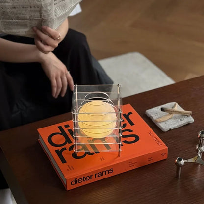 Textured Caged Resin Sphere Lamp