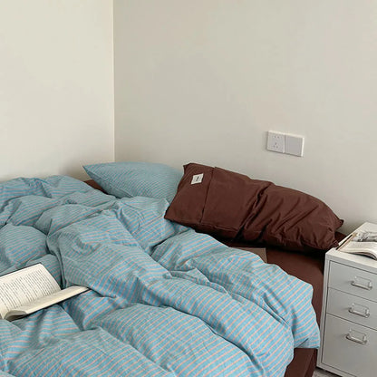 Soft Pinstripe Washed Cotton Bedding Set