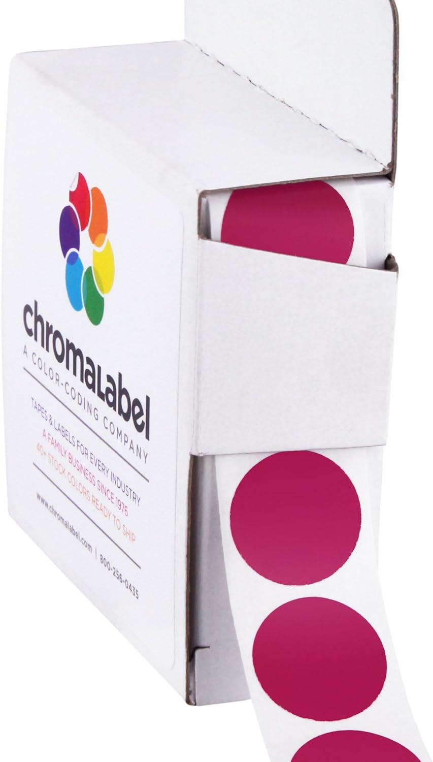 Chromalabel 0.75 Inch round Label Permanent Color Code Dot Stickers, 1000 Labels per Dispenser Box, Dark Blue Color-Coding Labels Indexes & Stamps Labels Labels & Stickers Office & School Supplies Office Products