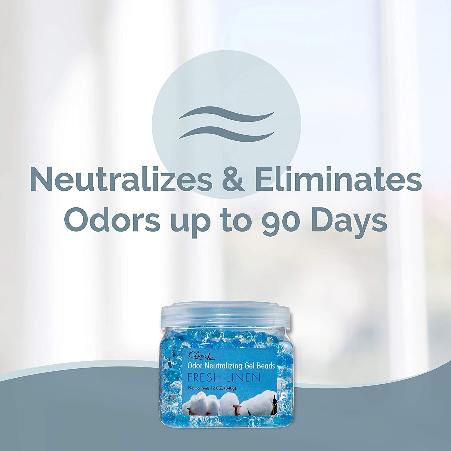 Clear Air Odor Eliminator Gel Beads - Air Freshener - Eliminates Odors in Bathrooms, Cars, Boats, Rvs & Pet Areas - Made with Essential Oils - Fresh Linen Scent - 12 Ounce - 2 Pack Air Fresheners Health & Household Household Supplies Spray