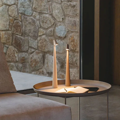 Sculptural Metal Cordless Touch Lamp