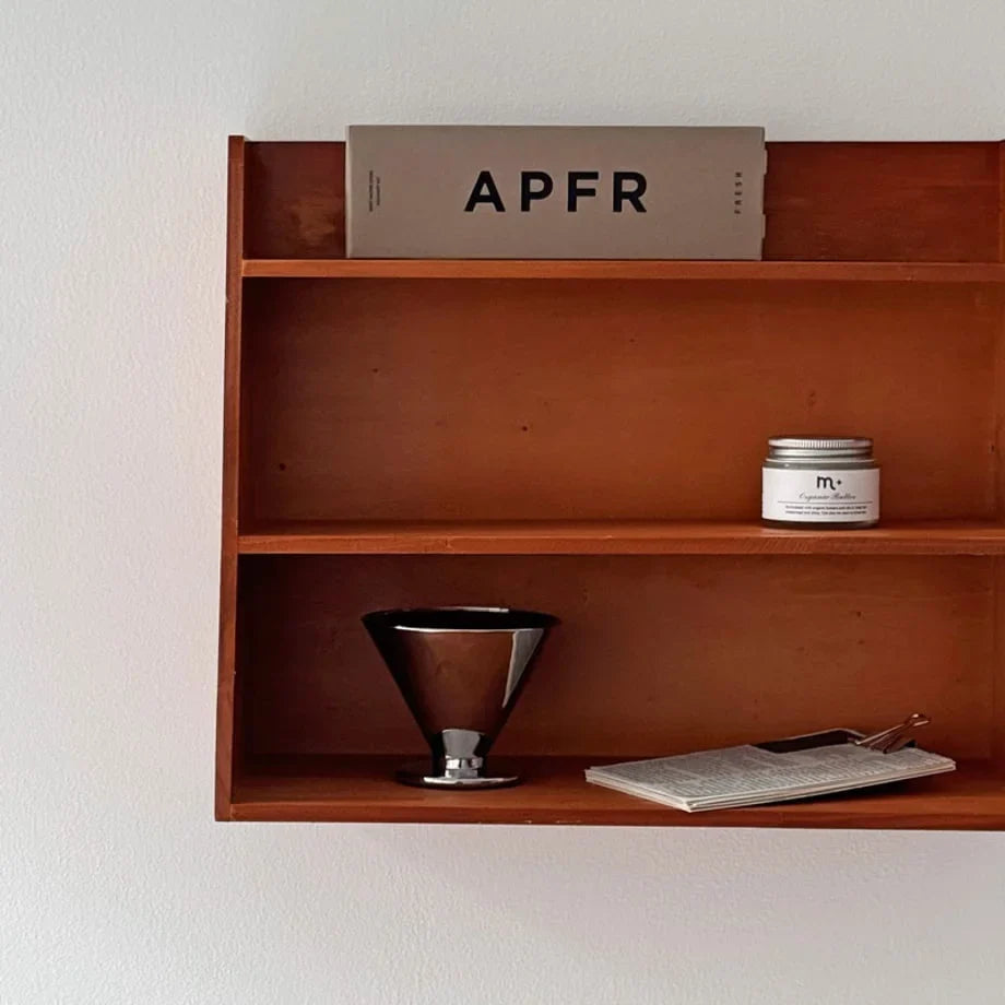 Natural Grain Slanted Wood Wall Shelf