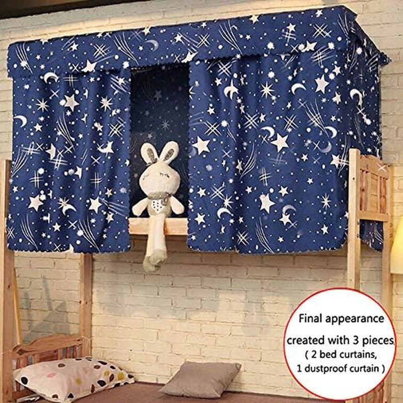 Adela Dorm Home Bunk Bed Curtains Breathable Dustproof Single Sleeper Bed Canopy Blackout Cloth Curtain (1.5 3PCS) Bed Canopies & Drapes Bedding Home & Kitchen