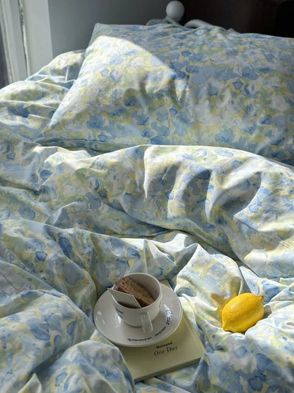 Breezy Watercolor Floral Cotton Bedding Set