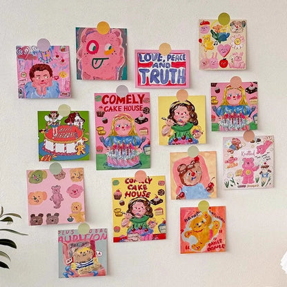 Playful Kawaii Doodle Art Wall Collage Kit