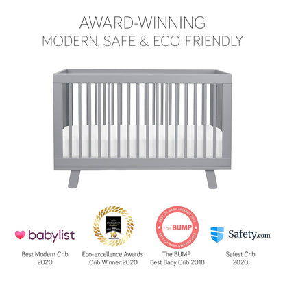 Babyletto Hudson 3-In-1 Convertible Crib with Toddler Bed Conversion Kit in Grey, Greenguard Gold Certified Baby Products Cribs Furniture Infant & Toddler Beds Nursery