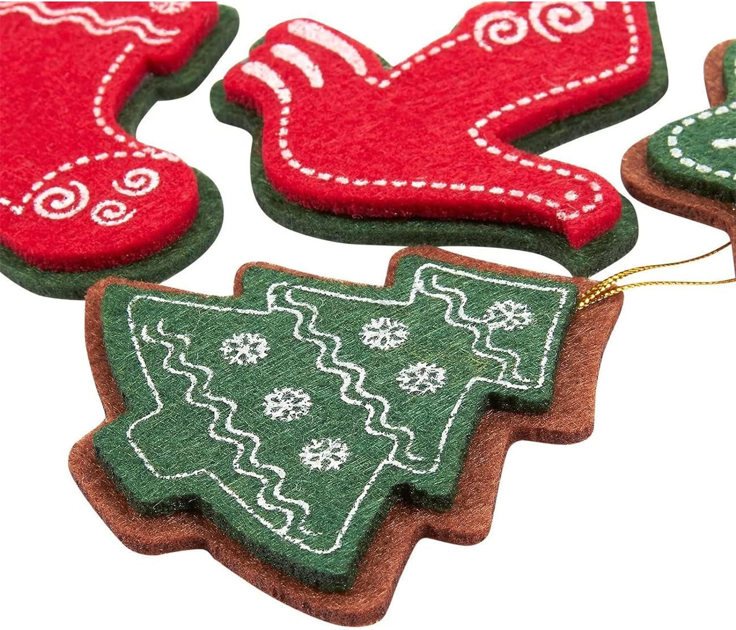 Felt Christmas Ornament, Holiday Ornaments Set (4 Designs, 16 Pack) Hanging Ornaments Home & Kitchen Home Décor Accents Home Décor Products