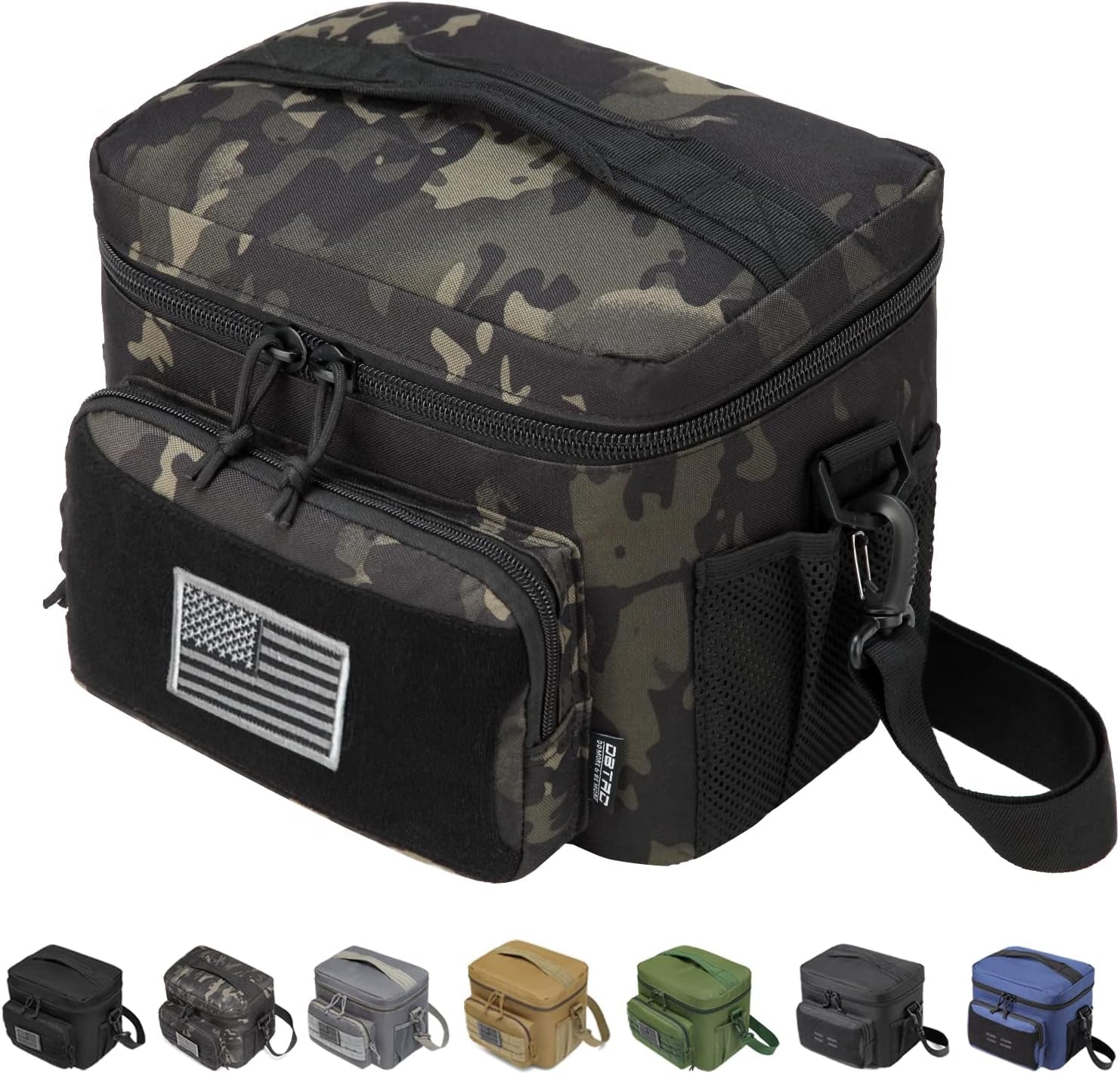 DBTAC Tactical Lunch Bag for Men Women, 12 Cans Insulated Lunch Box for Adult | 9L Leakproof Lunch Cooler Tote for Work Office Outdoor Travel | Soft Easy to Clean Liner X2, Black Camo Home & Kitchen Kitchen & Dining Lunch Bags Storage & Organization Travel & To-Go Food Containers