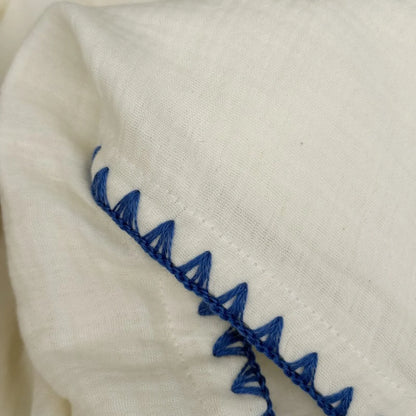 Textured Embroidered Edge Washed Cotton Bedding Set