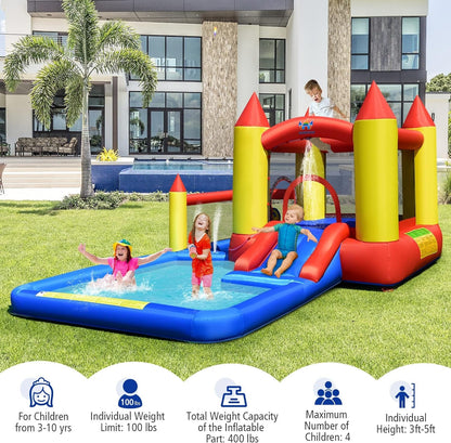 BOUNTECH Inflatable Water Bounce House, Giant Waterslide Park for Kids Backyard Fun Wet and Dry W/Splash Pool, Blow up Water Slides Inflatables for Kids and Adults Outdoor Party Gifts Inflatable Water Slides Pool Toys Pools & Water Toys Sports & Outdoor Play Toys & Games