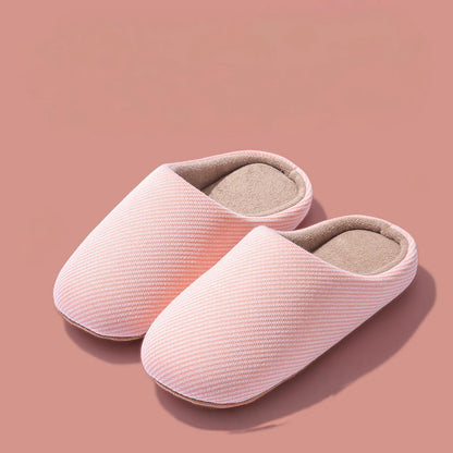 Soft Ribbed Cotton House Slippers