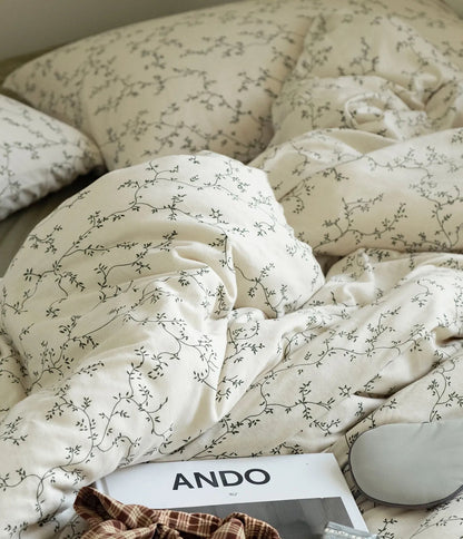 Soft Dainty Vine Washed Cotton Bedding Set