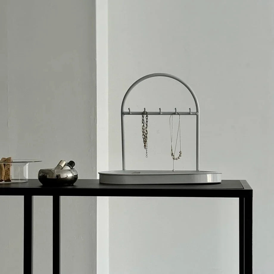 Sleek Arched Metal Jewelry Organizer