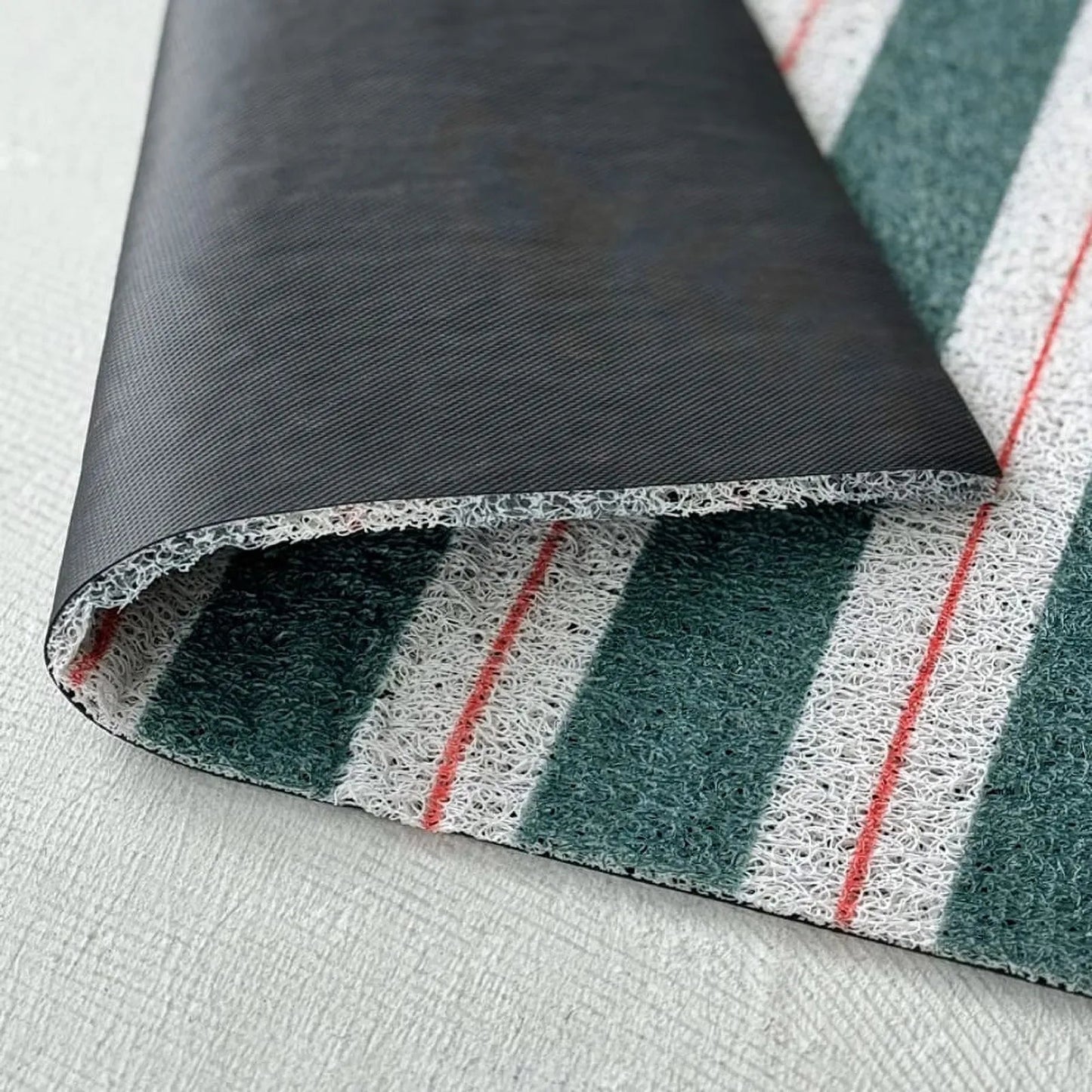Textured Pinstripe PVC Coil Accent Rug