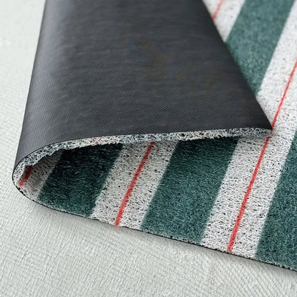 Textured Pinstripe PVC Coil Accent Rug