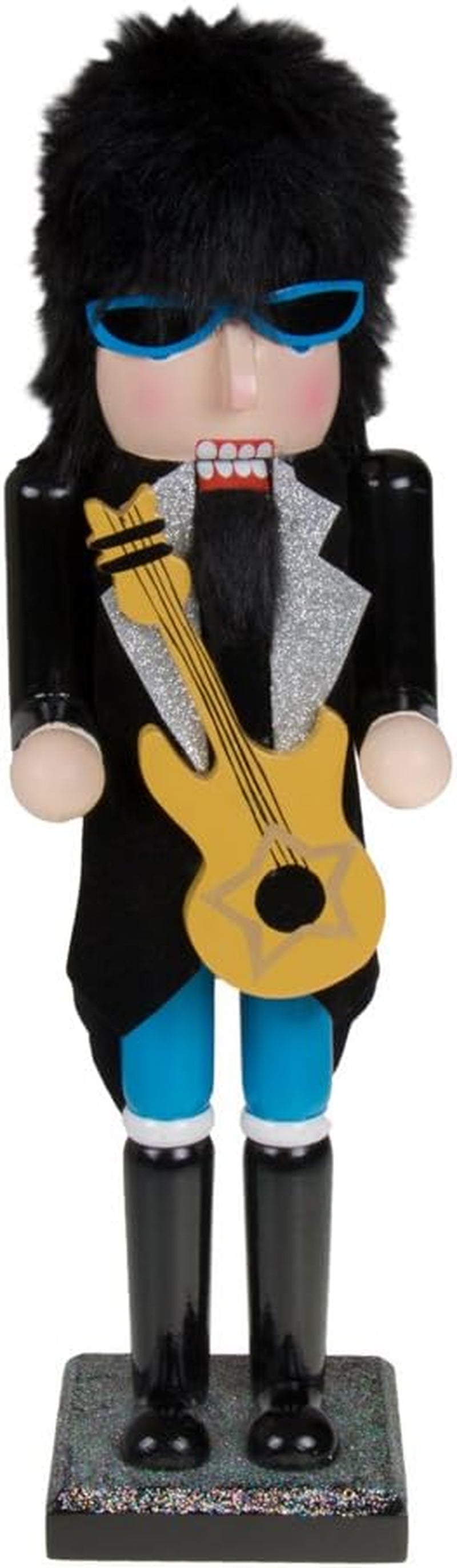 Clever Creations Guitarist 15 Inch Traditional Wooden Nutcracker, Festive Christmas Décor for Shelves and Tables Home & Kitchen Nutcrackers Seasonal Décor