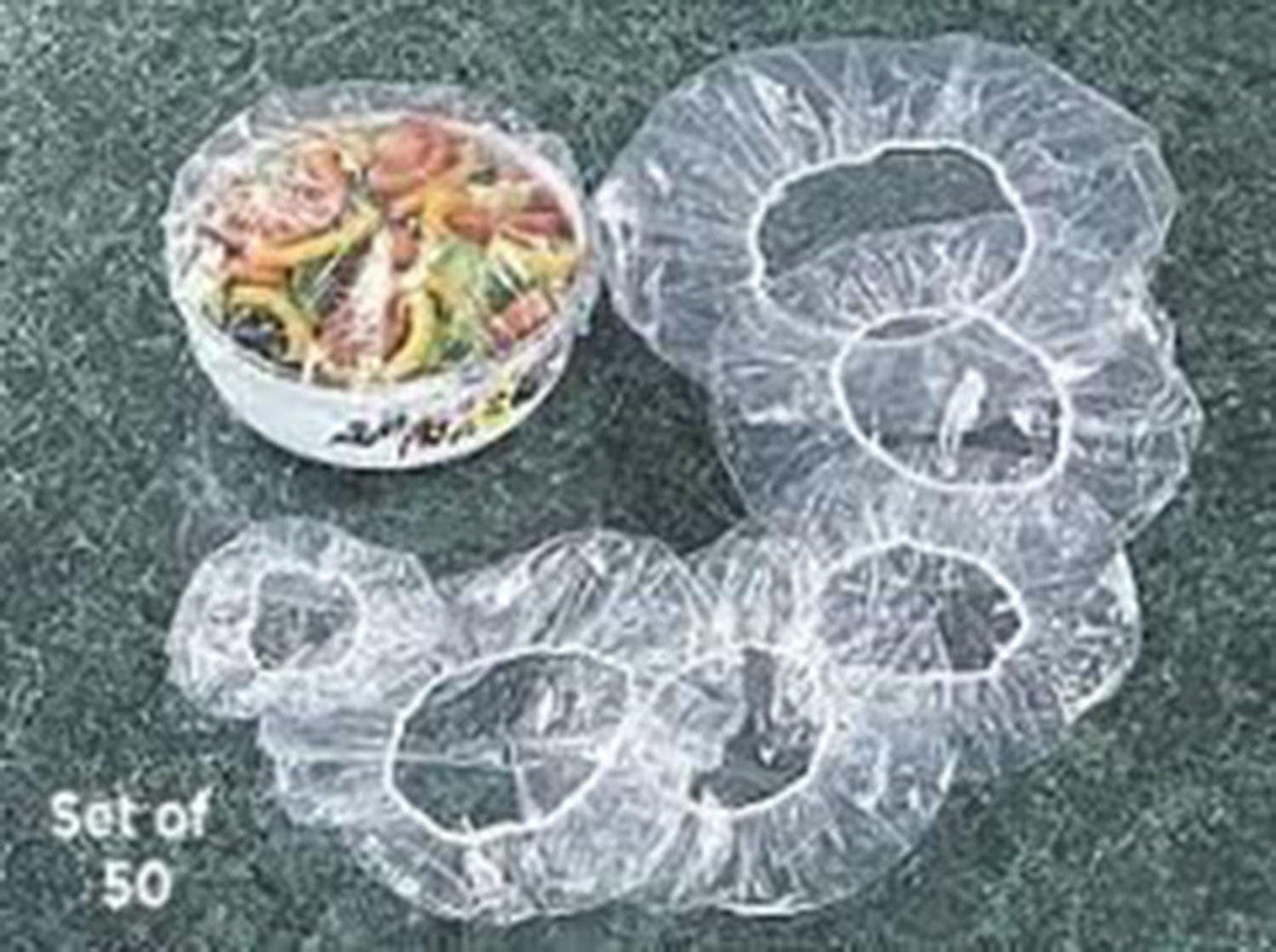 Garden-Outdoor Set of 50 Fitted Bowl Covers, Translucent, Talla Unica Se Ajusta a Todos