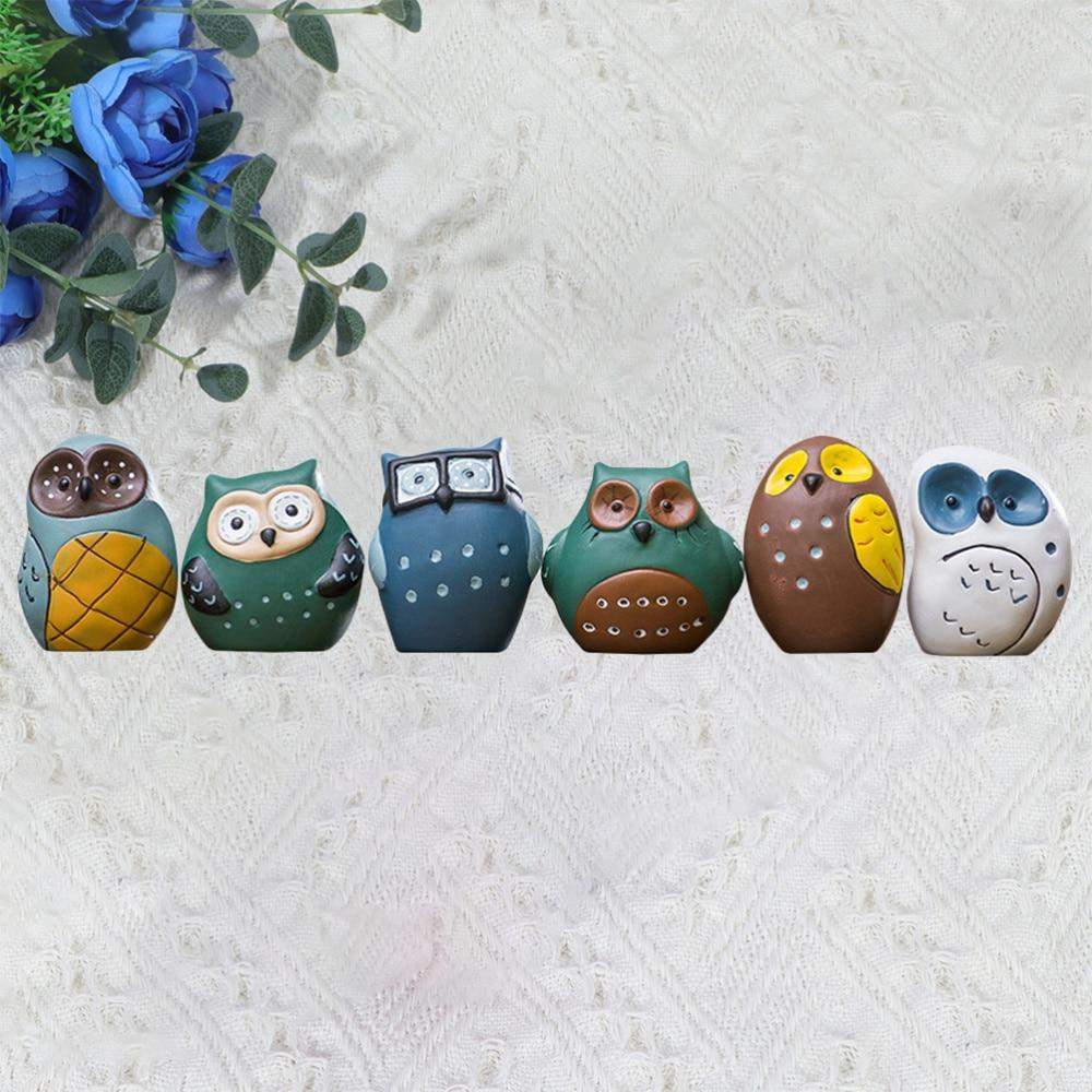 6pcs Colorful Owls