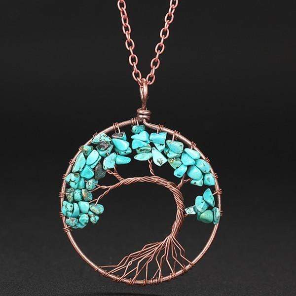 Collier pendentif arbre de vie 7 chakras