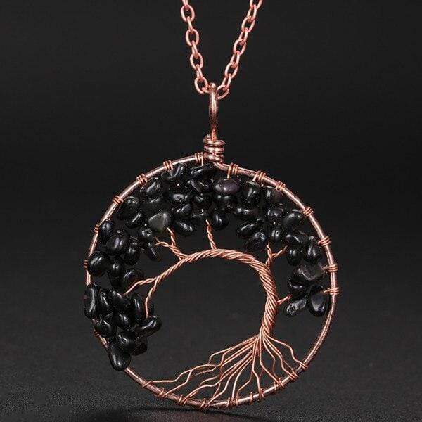 Collier pendentif arbre de vie 7 chakras