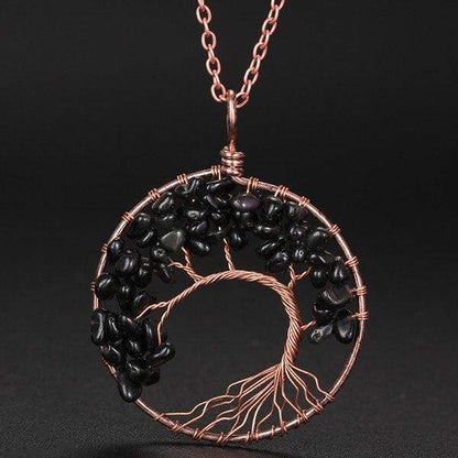 Collana con ciondolo albero della vita con 7 chakra