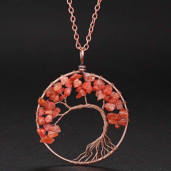 Collier pendentif arbre de vie 7 chakras