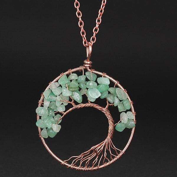 Collier pendentif arbre de vie 7 chakras