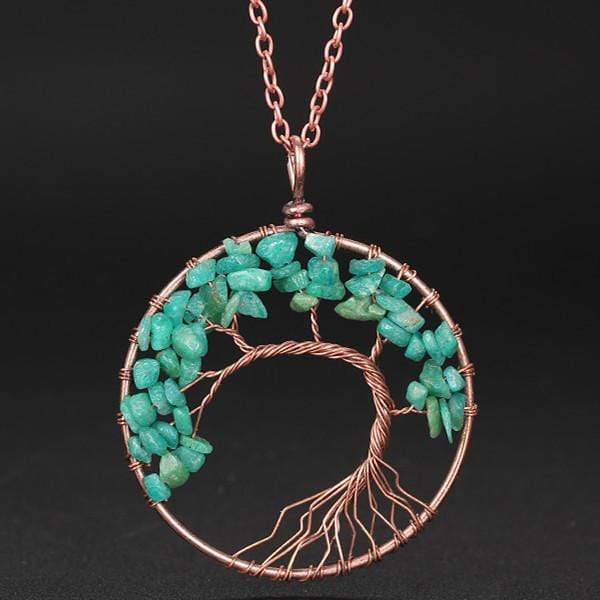 Collier pendentif arbre de vie 7 chakras