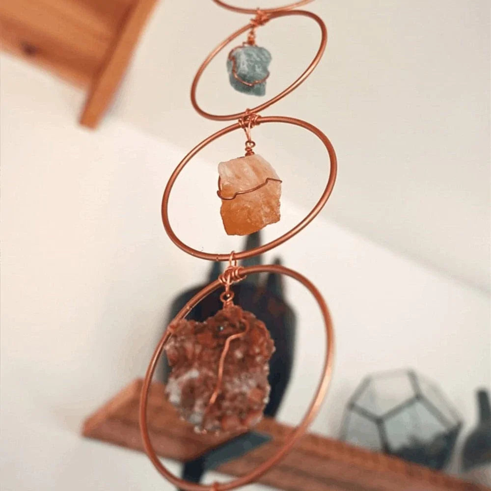 7 Raw Chakra Stones Hanging Decor