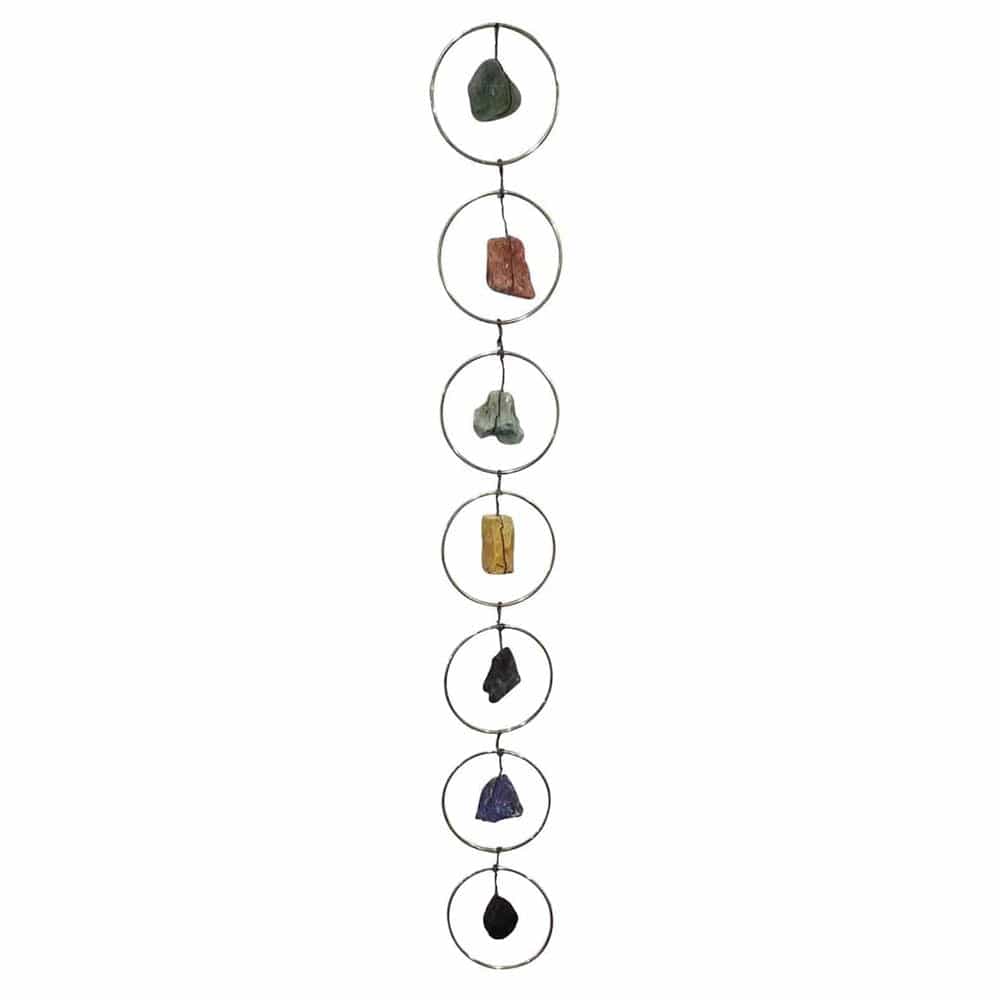 7 Raw Chakra Stones Hanging Decor