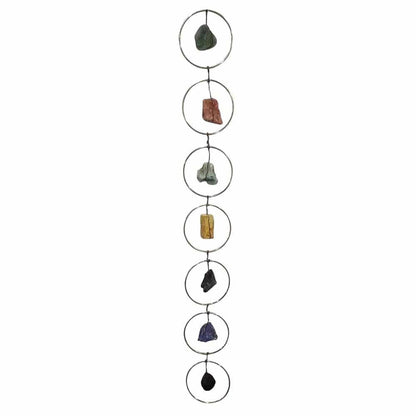 7 Raw Chakra Stones Hanging Decor