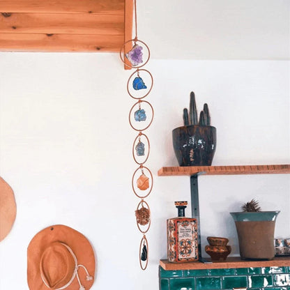 7 Raw Chakra Stones Hanging Decor