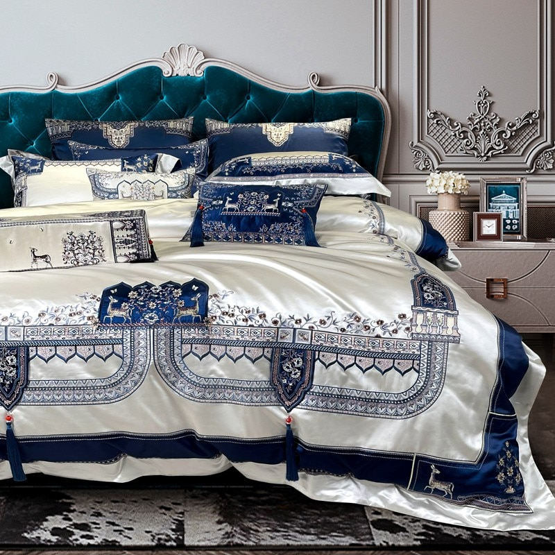 Giorgio Luxury Embroidered Tassel Bedding Set